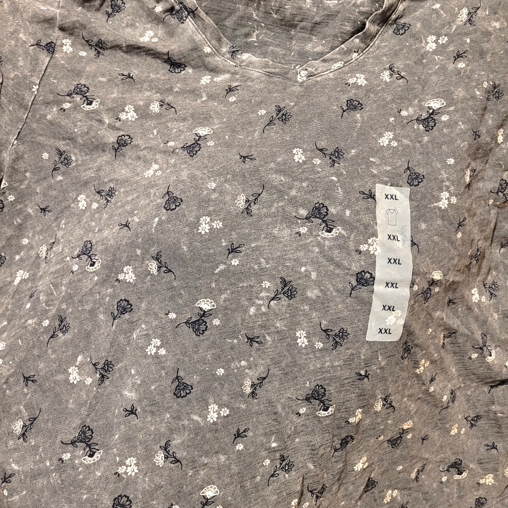 Gray and Flowers Shirt